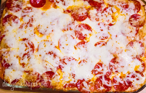 Pepperoni Pizza Spaghetti Casserole Recipe