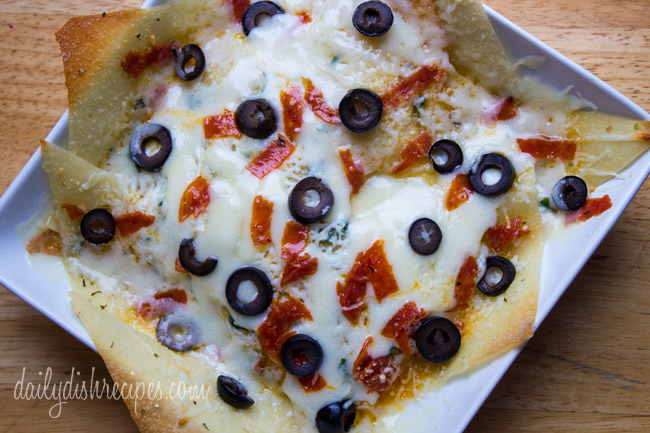 Italian Nachos with Pepperoni and Black Olives from A TASTE OF HOME: ST. LOUIS FAVORITES #WUHomeCooked #Paid