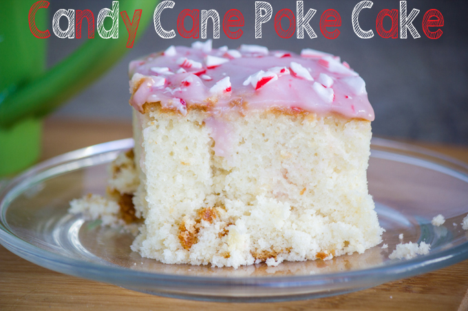 Candy Cane Poke Cake