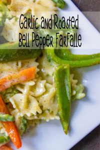 Garlic and Roasted Belle Pepper Farfalle