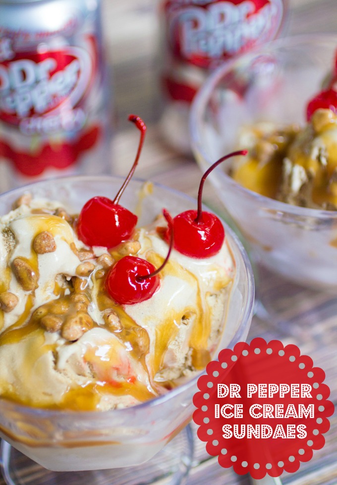 Dr Pepper Ice Cream with Dr Pepper Caramel Sauce - Title