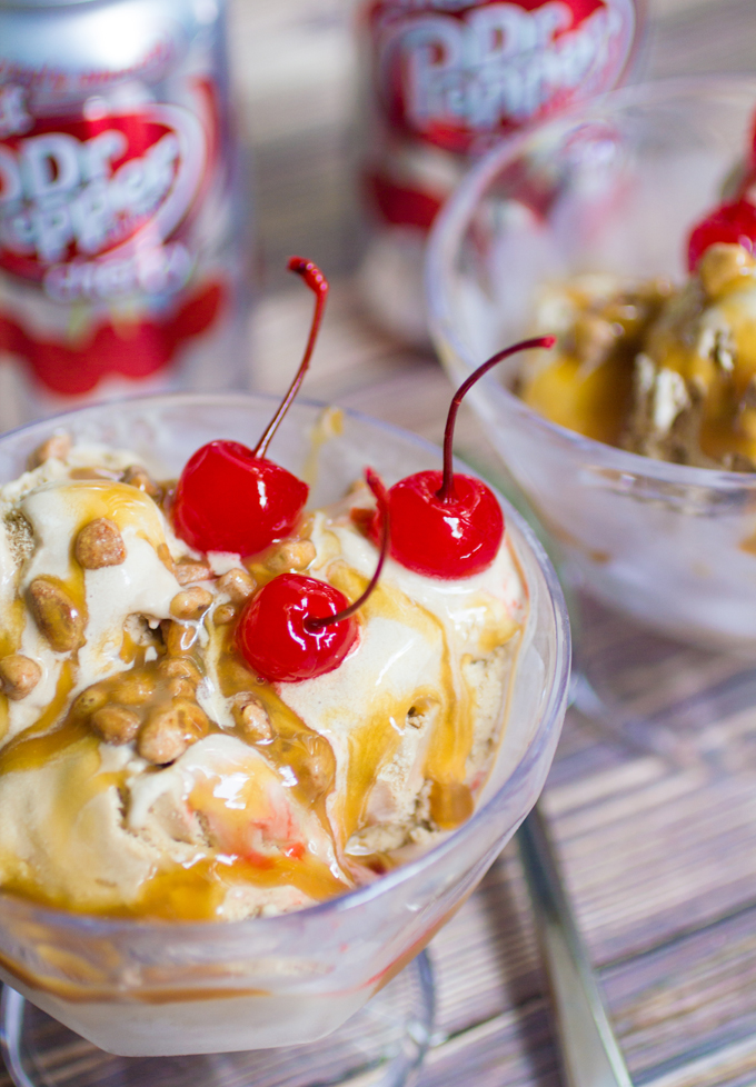 Dr Pepper Ice Cream with Dr Pepper Caramel Sauce