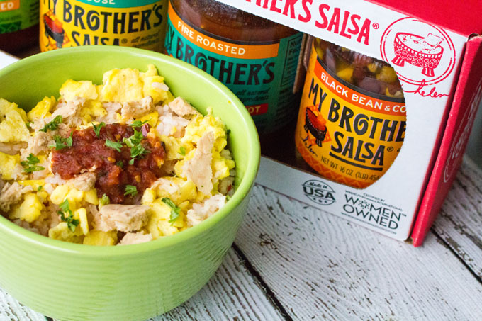 Fire Roasted Salsa, Rice and Egg Breakfast Bowl #MyBrothersSalsa @SamsClub #Ad